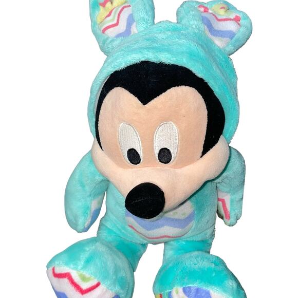 Disney Mickey Mouse Plush Bunny Rabbit Baby Shower Gift Nursery Decor Blue 10" - Picture 7 of 14